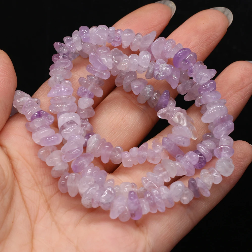 

Natural Semi-precious Chip Beads Light Amethyst 5-8mm Good Quality For DIY Necklace Earrings Accessories Gift Length 40cm