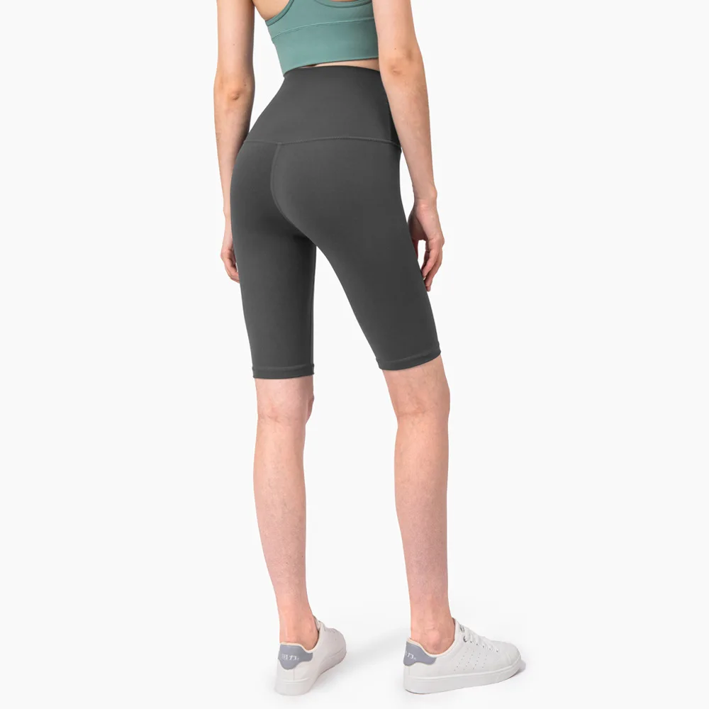 

Tight High Waist Nude Women's Shorts Solid Color Leisure Ladies' Sweatshorts Hip Fitness Shorts 2020 NEW Fashion