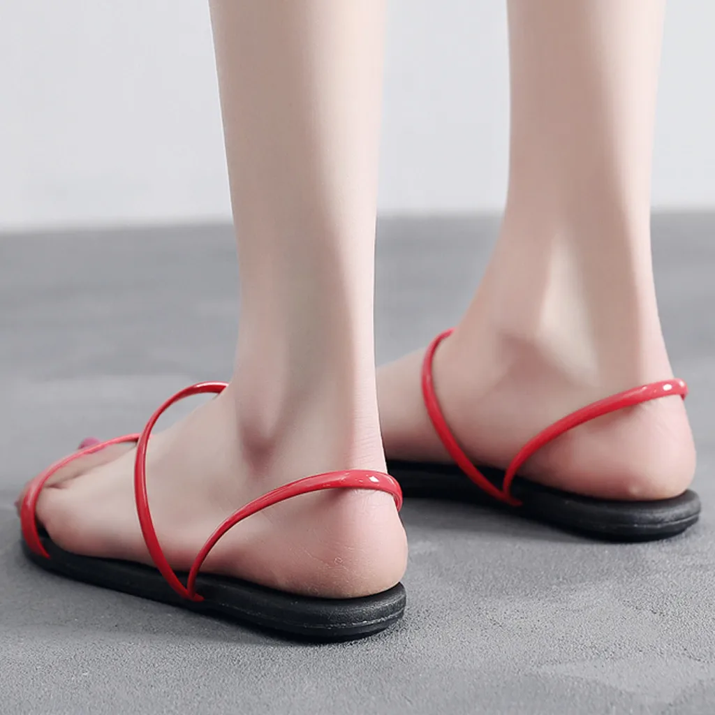 

Shoes Woman Sandals Flat Fashion Women's Open-toe Shoes Wild Flats Casual Beach Slippers Ladies Sandals Chaussures Femme