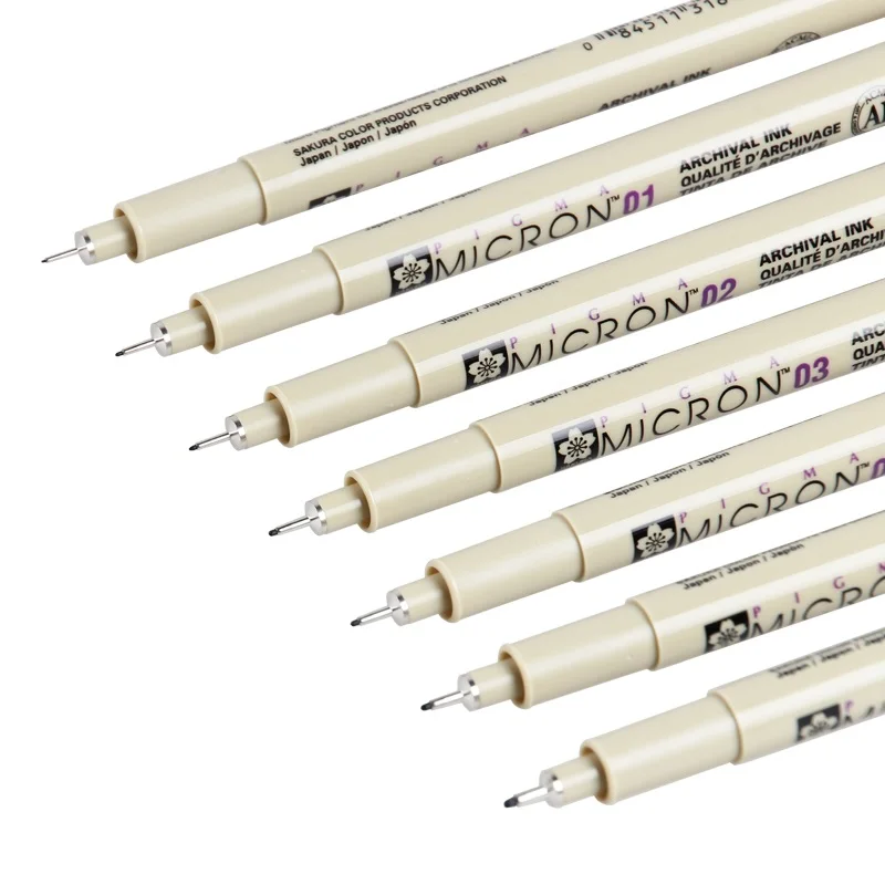 7 шт. иглы Sakura Micron для рисования скетчей Мультяшные чернила архива гелевая ручка