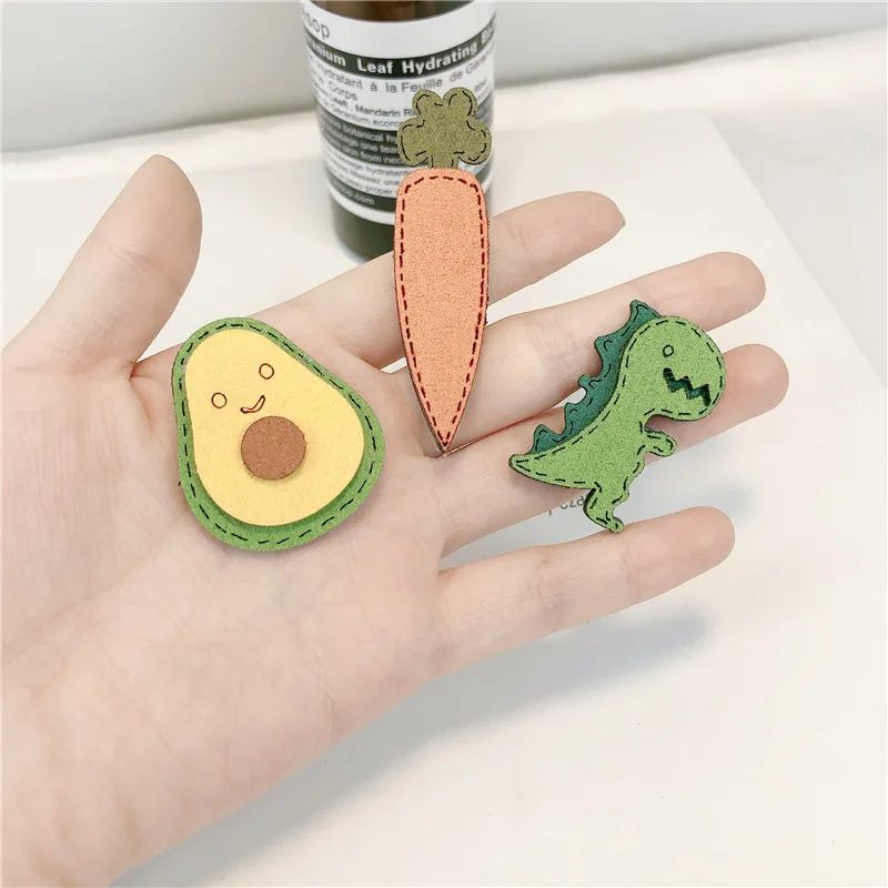 Новинка милая заколка для волос в виде моркови авокадо динозавра Детские волосы