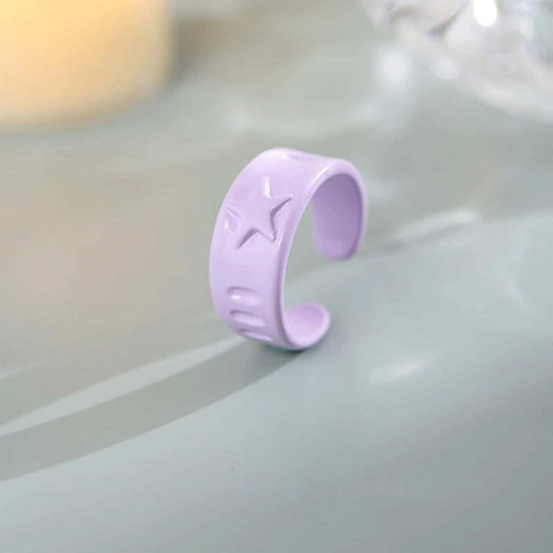 Новинка 2021 модные геометрические кольца ручной росписи конфетных цветов с