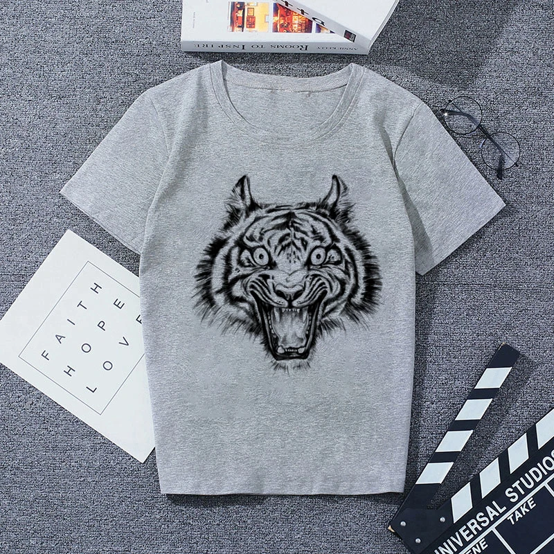 798130 Повседневная футболка с коротким рукавом мужская серая хлопковая крутая