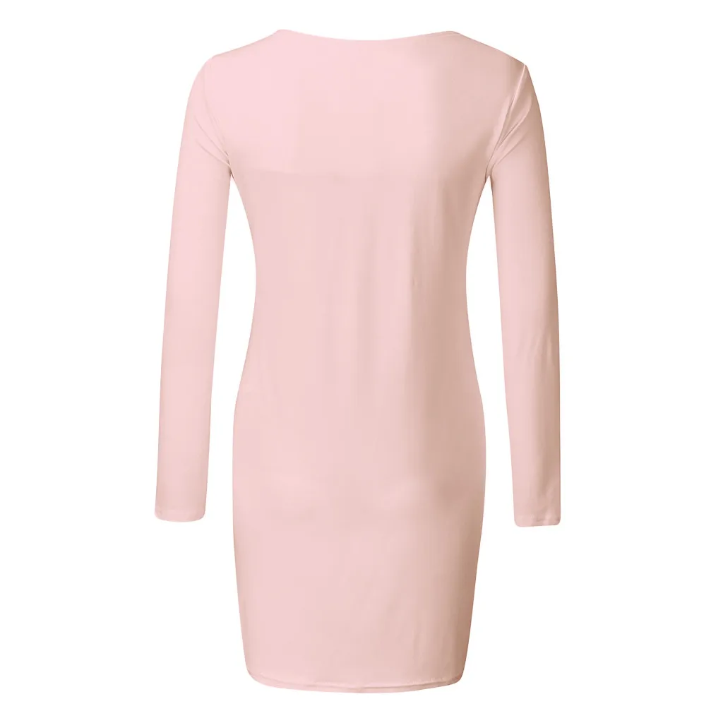 Женское платье для беременных с длинным рукавом однотонное осенние платья