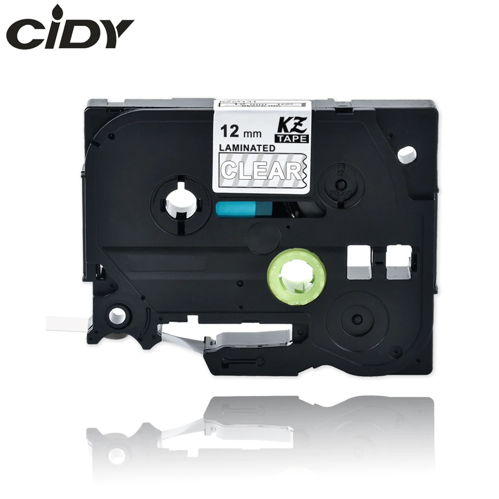CIDY Tze 135 Tz135 белый на прозрачной ламинированной совместимой Brother P touch 12 мм tze tz tze135