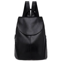 women pu leather backpack shoulder bag for teenage girls multi function bagpack female ladies school backpack