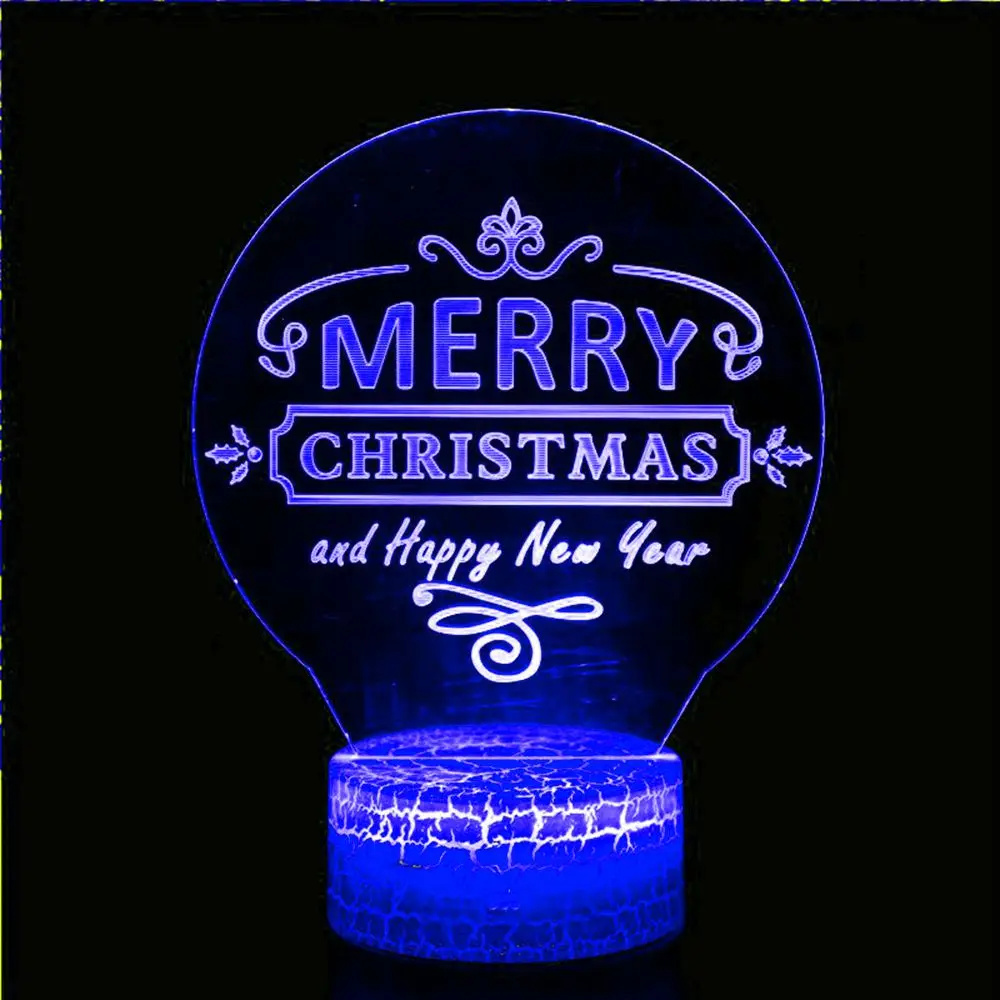 

Christmas gift happy new year LOGO icon decoration ornaments home accessories toy model LED light 3D night light USB table lamp