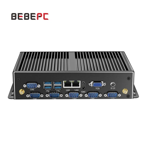 Промышленный мини-ПК BEBEPC, безвентиляторный Core i7 i5 4200U Celeron 2955U HD WiFi 6 * RS232 RS485 Windows 10 компьютер Linux Dual LAN 6 * COM