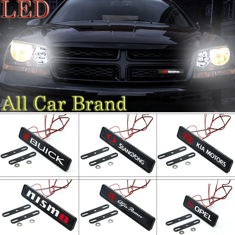 

1pcs Car Chrome Front Hood Grille Emblem LED Light Car Lamps for Hyundais I40 I30 I20 I10 IX35 IX25 Tucson Getz Terracan Accent