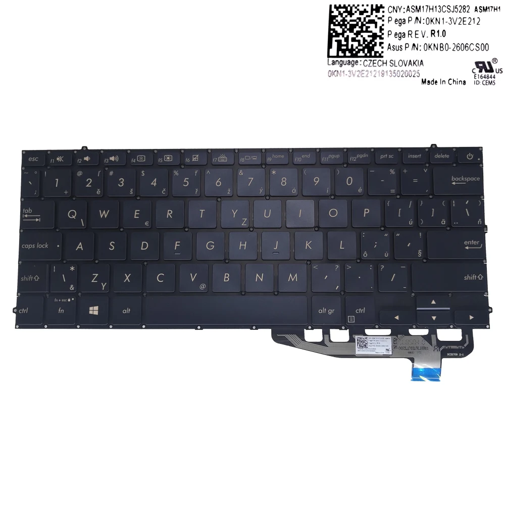 

Клавиатура с чешской подсветкой для ноутбуков ASUS ZenBook S 13 UX391 UX391UA UX391FA, оригинальная подсветка 0KNB0 2606CS00
