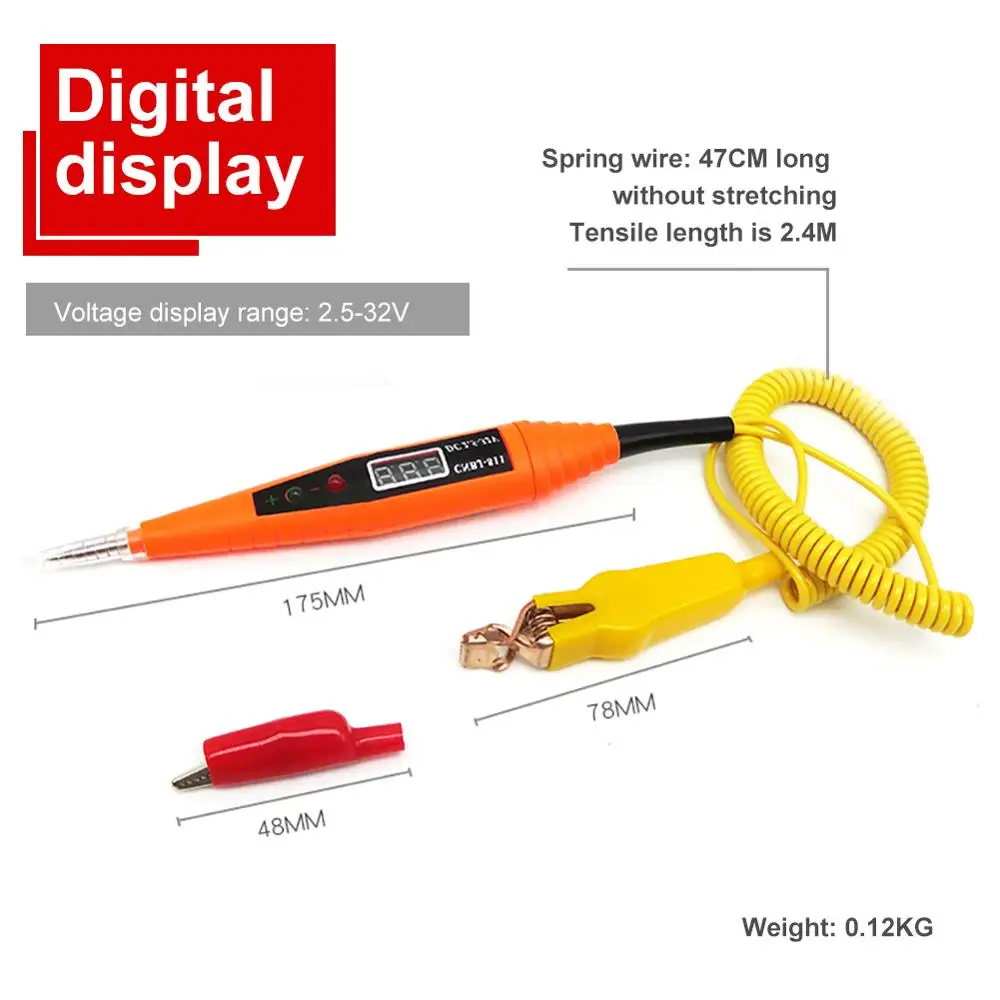 2.5-32V Car Digital Circuit Tester Pencil Electrical Diagnostic Tool Power Probe Voltage Test |