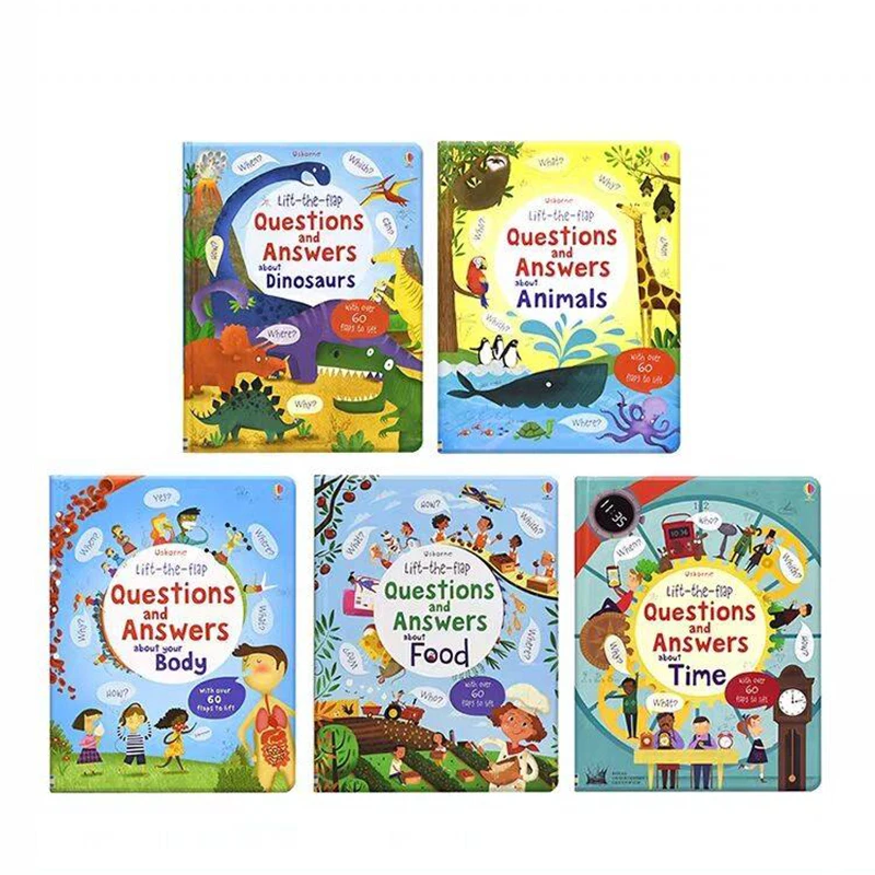 5 шт. Usborne открытые вопросы и ответы поднимите клапан английские развивающие