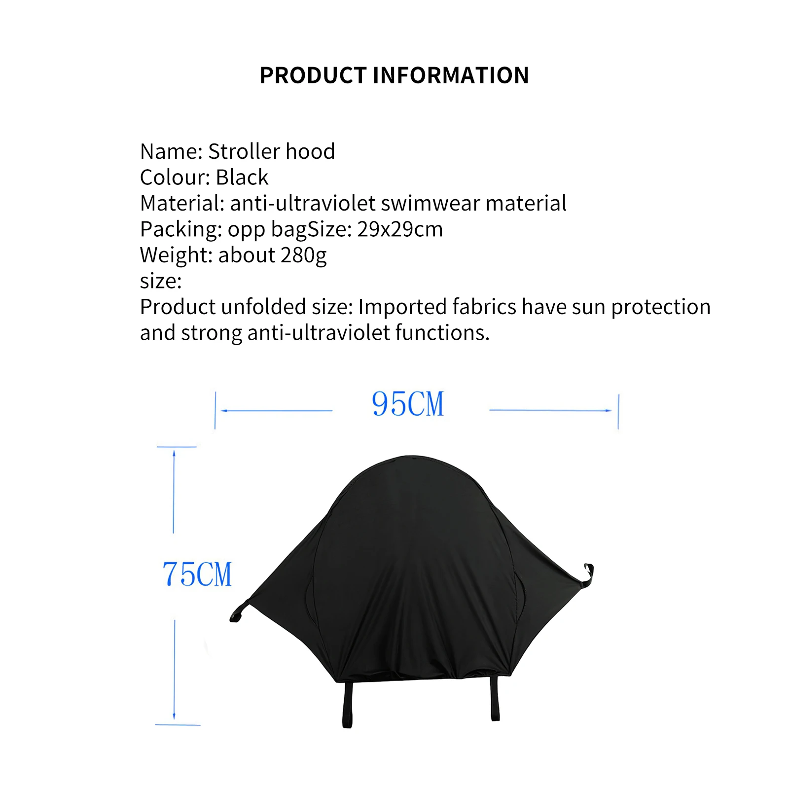 

Windproof Hood Canopy Cover Kid Sun Visor Pushchair Awning Baby Stroller Accessories Carriage Shade Stroller Sunshade Cover Pram