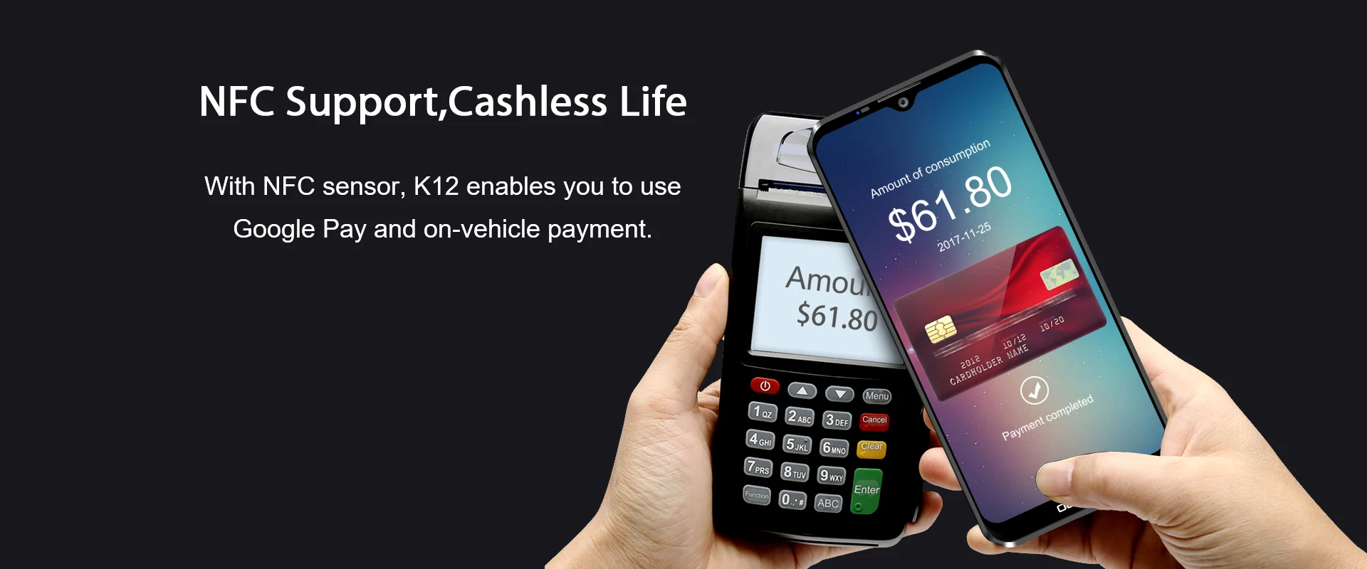 OUKITEL K12 10000mAh Android 9.0 Mobile Phone 6.3" 19.5:9 MTK6765 6G RAM 64G ROM NFC 5V/6A Quick Charge Fingerprint Smartphone