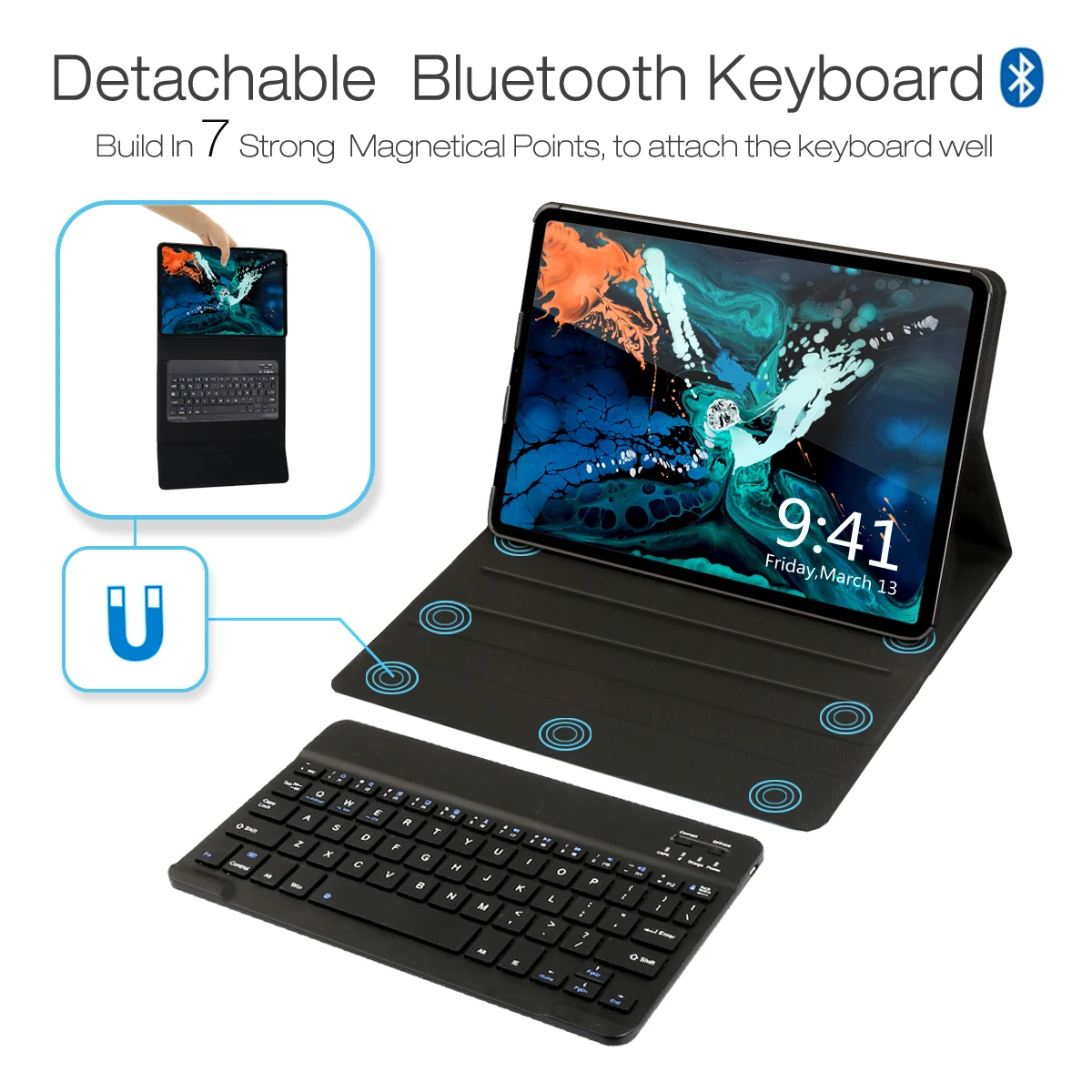 Из искусственной кожи чехол для iPad Pro11 дюймов с Bluetooth клавиатурой системы IOS