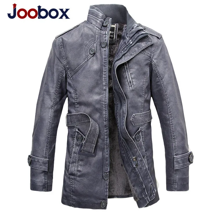 

2021 Winter Motorcycle Leather Jacket Men's Clothing New Fashion Wool Liner Warm Mens PU Leather jackets and coats Grey