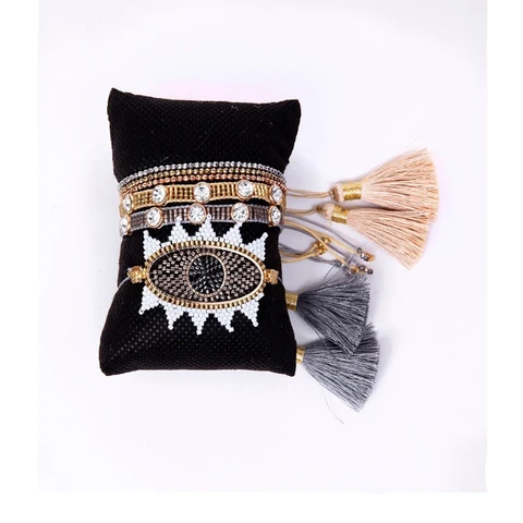 Женский браслет с кристаллами BLUESTAR, браслет в виде пирамиды, браслет ручной работы с бусинами