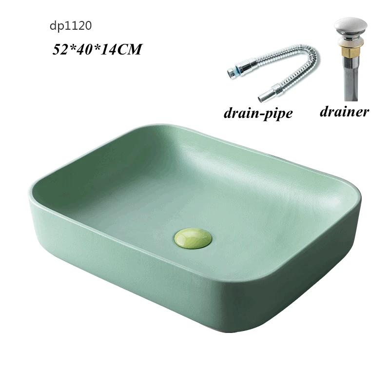 Керамическая раковина над стойкой прямоугольная в скандинавском стиле для