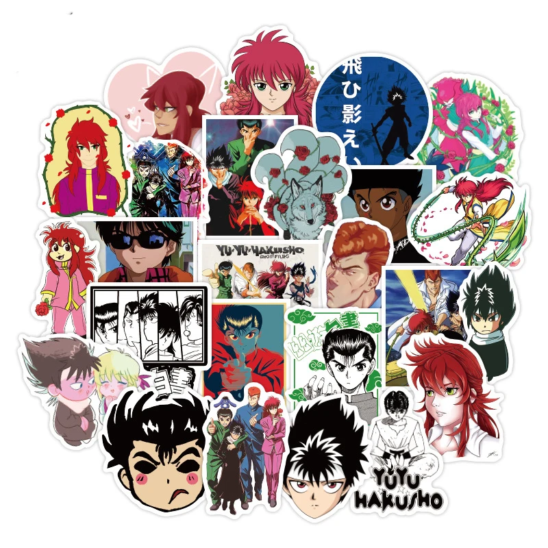 

10/50Pcs Cartoon Comic YuYu Hakusho Stickers Laptop Suitcase Guitar Phone Helmet Waterproof PVC Decor Decals Kids Classic Toy