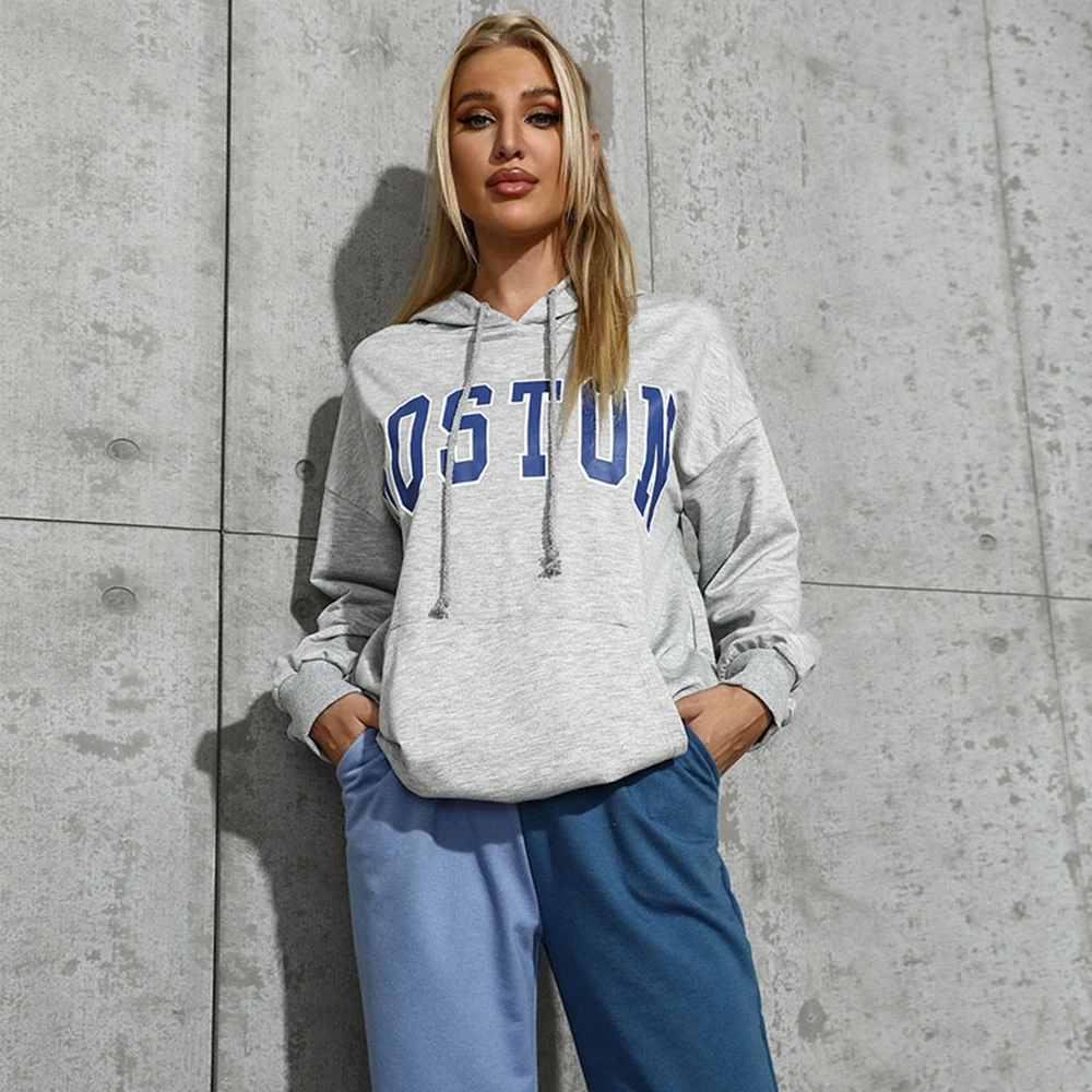 

Women's Autumn And Autumn New Pullover Casual Fashion Simple Street Style Letter Printing Long-sleeved Loose-fitting Hoodie Top
