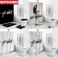 get naked pattern print fabric shower curtain set soft durable bathroom curtains carpet cover toilet cover bath mat pad sets