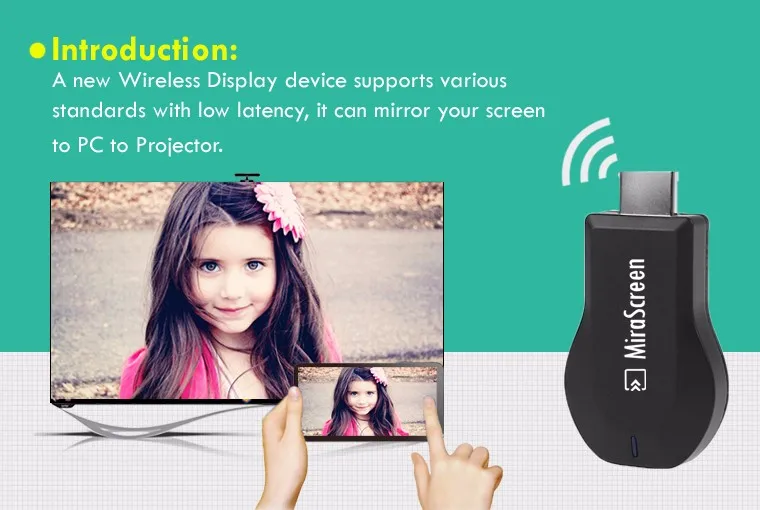 Mirascreen HDMI OTA tv Stick ключ Wifi Дисплей приемник для iOS Miracast Airplay Chromecast Android Apple tv Anycast Youtube