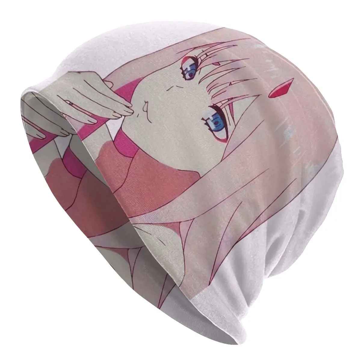 

Шапка Zero Two Darling In The Franxx, облегающие шапки, шапка манга, Готическая осенне-зимняя уличная шапка унисекс, теплая шапка для взрослых, вязаная шапка