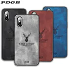 Прочный ТПУ чехол PDGB для Xiaomi Mi Note 10 Lite Redmi 9 9C 9A 8A Redmi Note 8 9 Pro 8T, чехол с тканевым узором, чехол с оленем