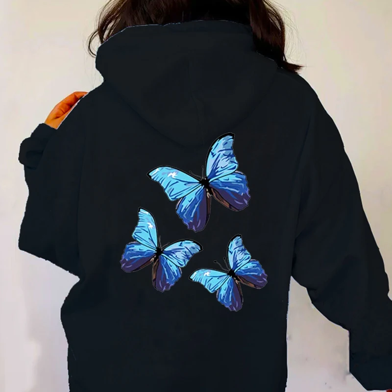 

Butterflies Hoodies Long Sleeve Winter Clothes Women Printing Fall 2020 Women Clothing Dropshipping Casual Pullovers