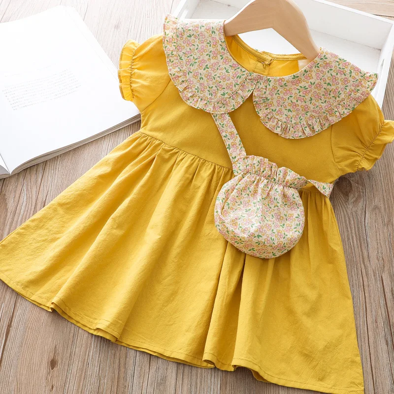 Платье для девочек с цветами Элегантное летнее платье на Рождество + сумка