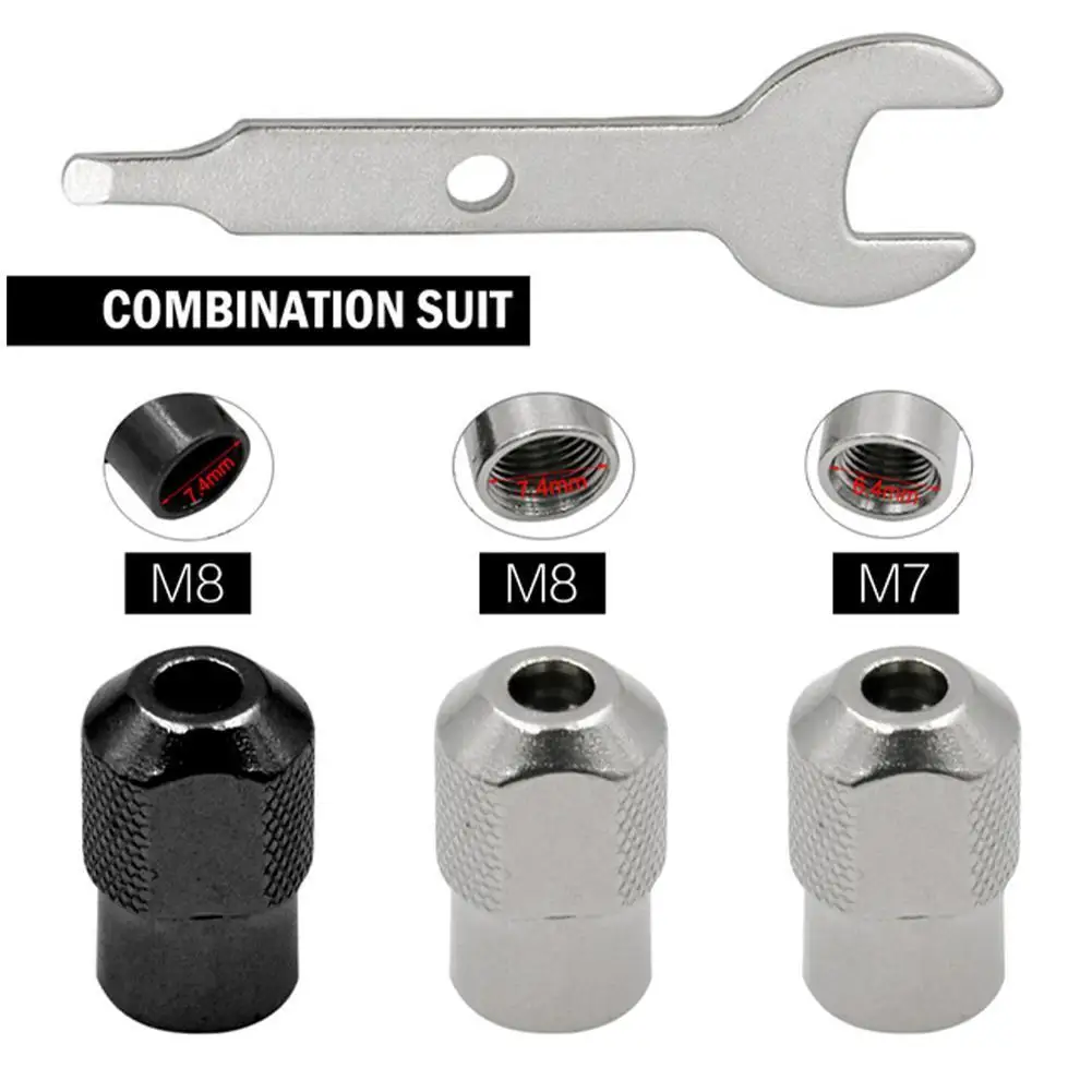 

4pcs Electric Chuck Rotary Tool Accessories M7 M8x0.75 Electric Multi With Wrench Keyless Faster Bit Swaps Rotary Sets