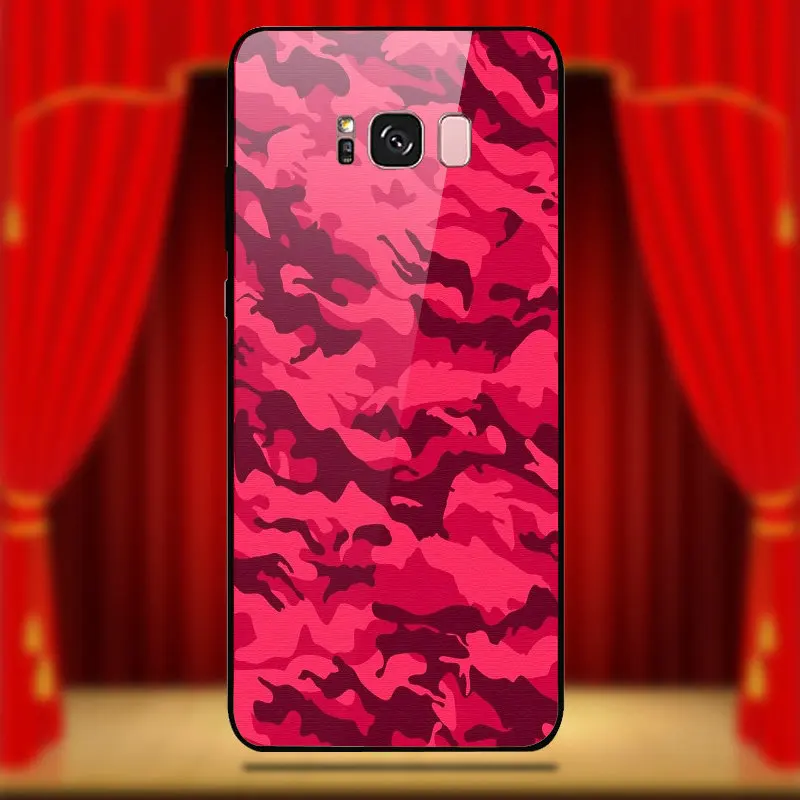 Модные армейские камуфляжные чехлы из закаленного стекла для телефонов Samsung Galaxy