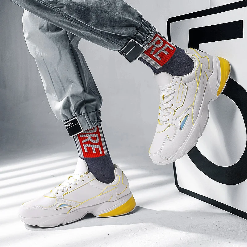 

shoes Shoes leisure Sneakers comfortable hombre black causal de male on Breathable white cuero Fashionable casual Casual Male s