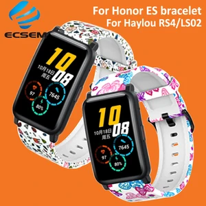Цветной силиконовый ремешок для наручных часов honor ES, ремешок для часов haylou RS4 LS02, аксессуары для часов, ремешок для замены, мягкий ремешок