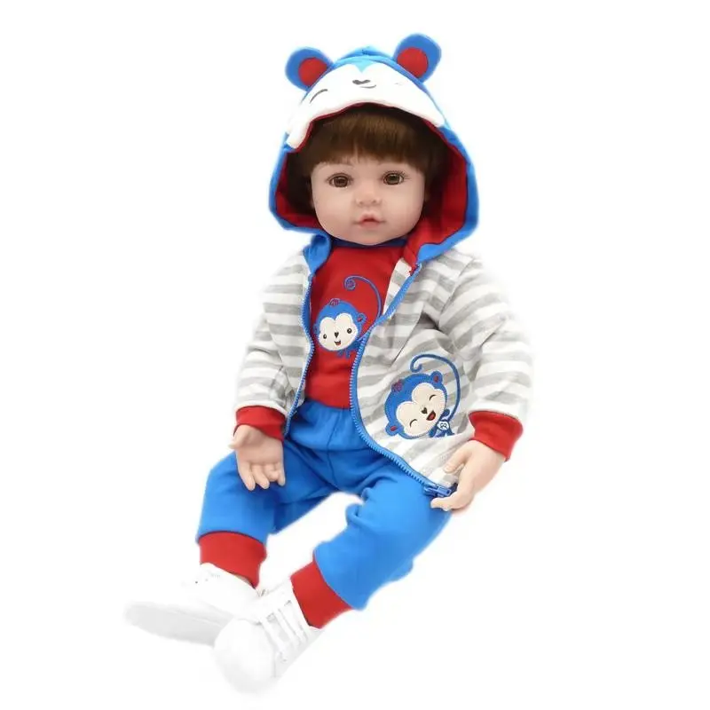 Reborn Dolls de Silicone девушка тело 47 см Очаровательная кукла игрушки для девочек boneca Baby Bebe Кукла День рождения/Рождественский подарок
