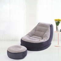 wolface 9913076cm6428cm inflatable flocking single sofa lazy sofa bed with footrest with foot pump