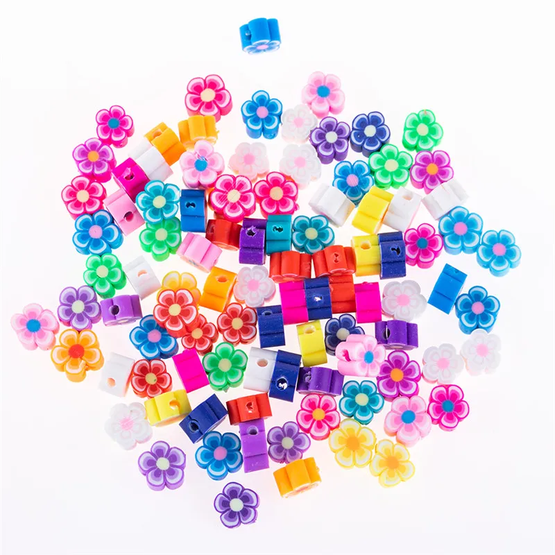 50pcs/lot Cute Animal Heart Smile Face Polymer Clay Spacer Beads for DIY Jewelry Making - Mixed Designs  image 6