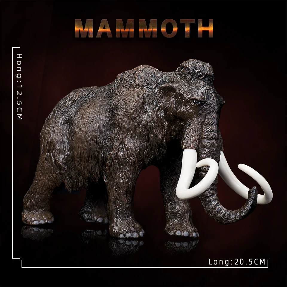 

HiTwo Simulation Mammoth Model Woolly Rhinoceros Dire Wolf Educational Kids Toy Action Figures Collection Elephant Toy Kids Gift