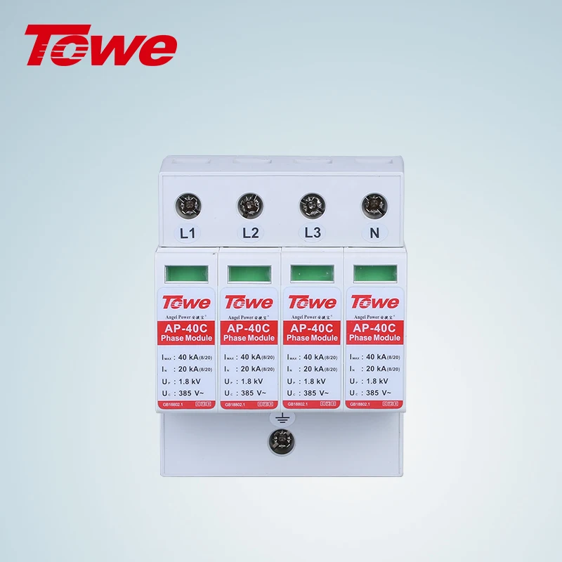 TOWE AP 40C 4P 40kA трехфазный устройство для защиты солнечной системы более Напряжение