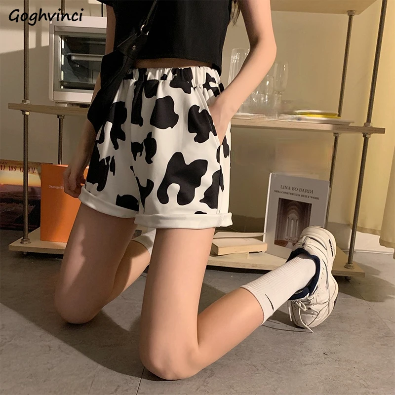 

Shorts Women Fashion Loose Simple Chic Elastic Waist All-match Lovely Streetwear Casual Korean Style Cotton Cozy Students Retro