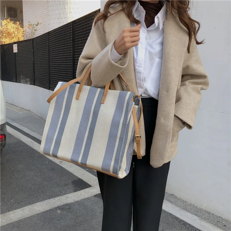 

Вместительная Холщовая Сумка для женщин, деловая Повседневная Дамская сумочка на плечо, современный пляжный шоппинг