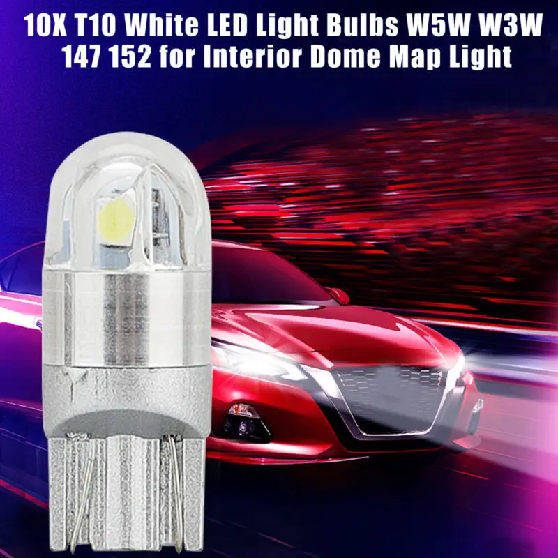 

Запасные части для ламп 12 В постоянного тока T10 10 шт. 2SMD 6000-6500K