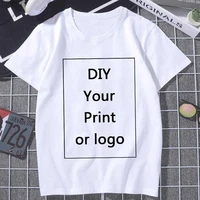 customized printing leisure t shirt summer women diy your like photo or logo white t shirt fashion custom female tops tshirt