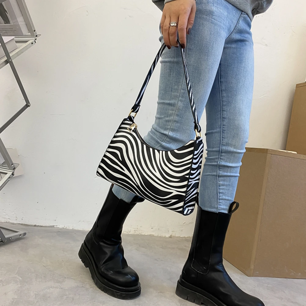 

Fashion Animal Pattern Handbag Women Casual PU Leather Shoulder Underarm Purse Female Portable Travel Street Totes Bag