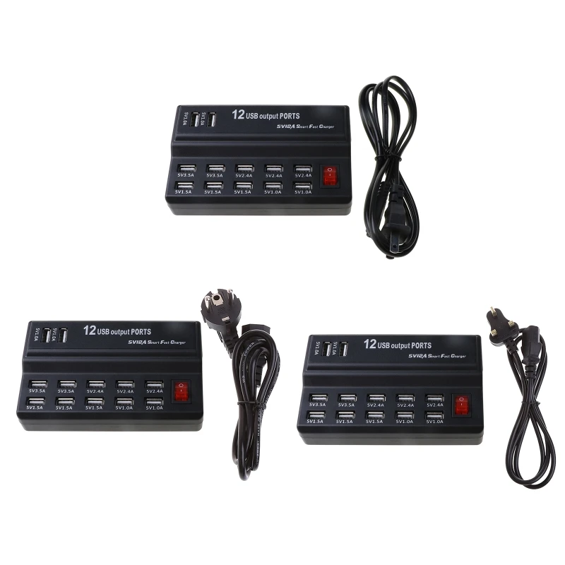 10 портов usb-хаб быстрая зарядная станция настенное настольное зарядное