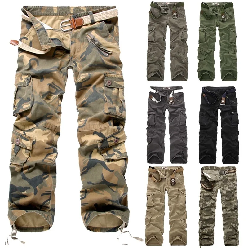 

2022NEW Cargo Pants Men 2021 New Camouflage Trousers Casual Multi-pocket Army Work Combat Pants Mens Military Cargo Pants Plus