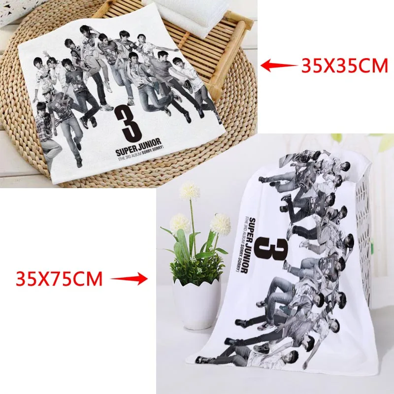 Пользовательский KPOP супер младший Печатный квадратный полотенце s микрофибра