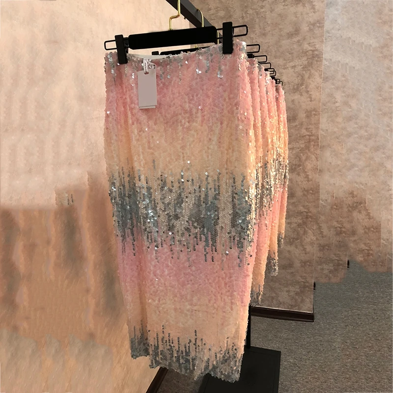 Женская юбка карандаш RealShe с эластичной талией и блестками большого размера для