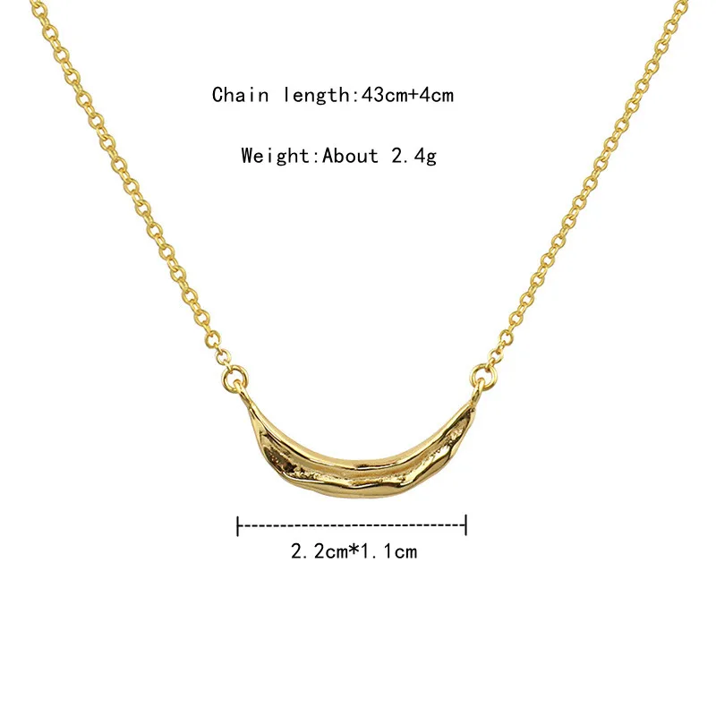 

Lispector 925 Sterling Silver Simple Irregular Moon Pendant Necklace for Women Bohemian Ship Shape Necklaces Female Jewelry