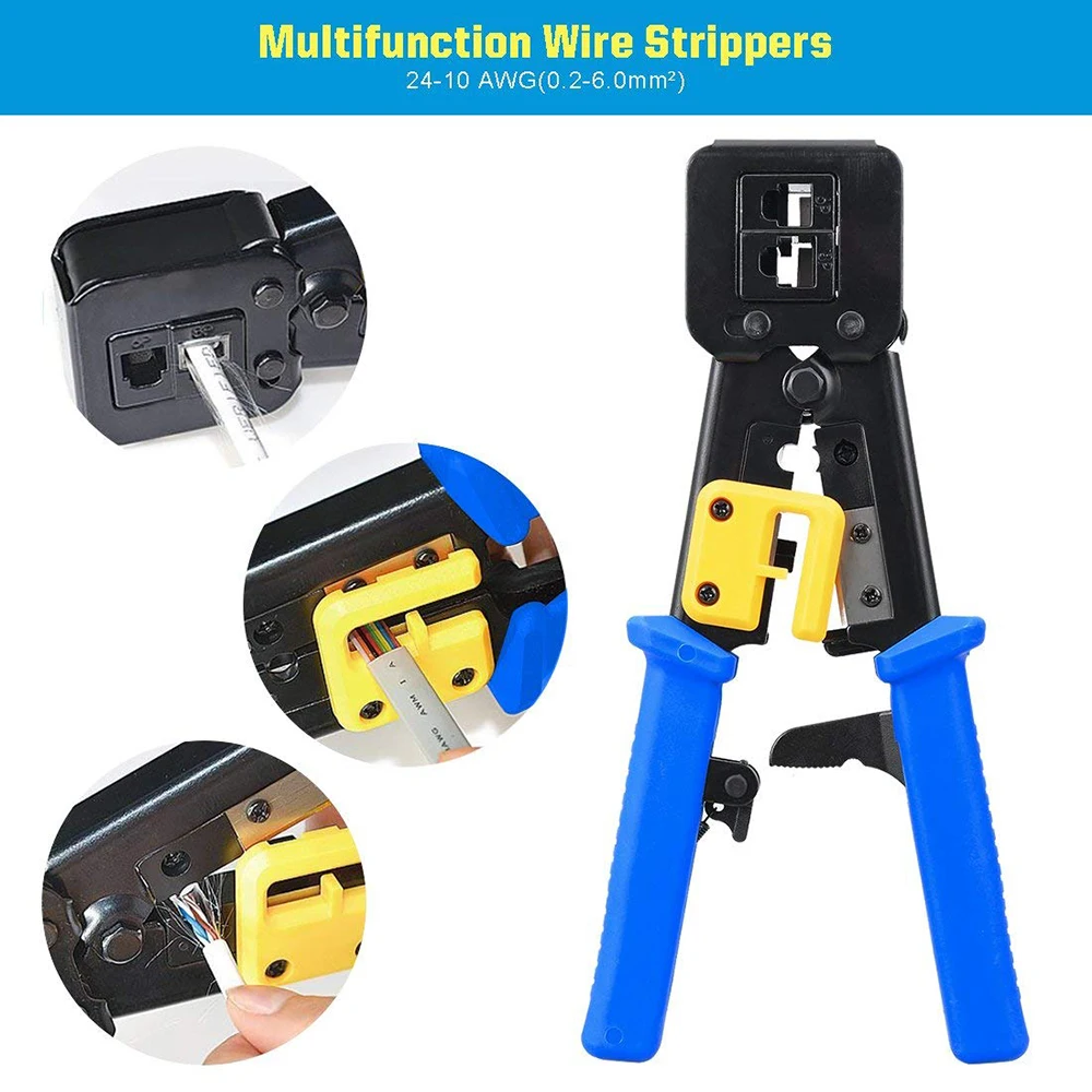 RJ45 Crimping Tool Hand Network Tool Kit for Cat6 Cat5 Cat5e Rj45 Rj11 Connector 8P 6P lan Cable Wires Pliers